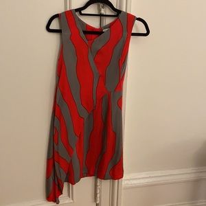 Silk Red & Grey dress by Milly, size O